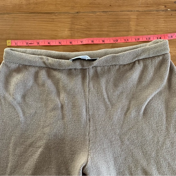 St John Wide Leg Beige Knit Cropped Culottes Size 10 - Picture 5 of 6